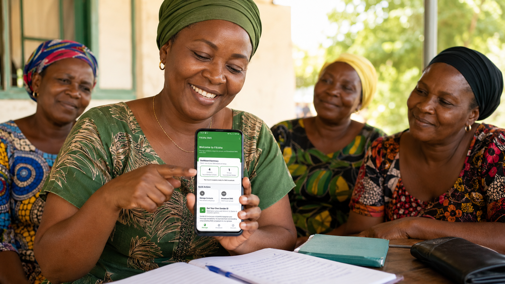 Women community group using Fikisha SMS App as a cheap bulk SMS solution in Tanzania