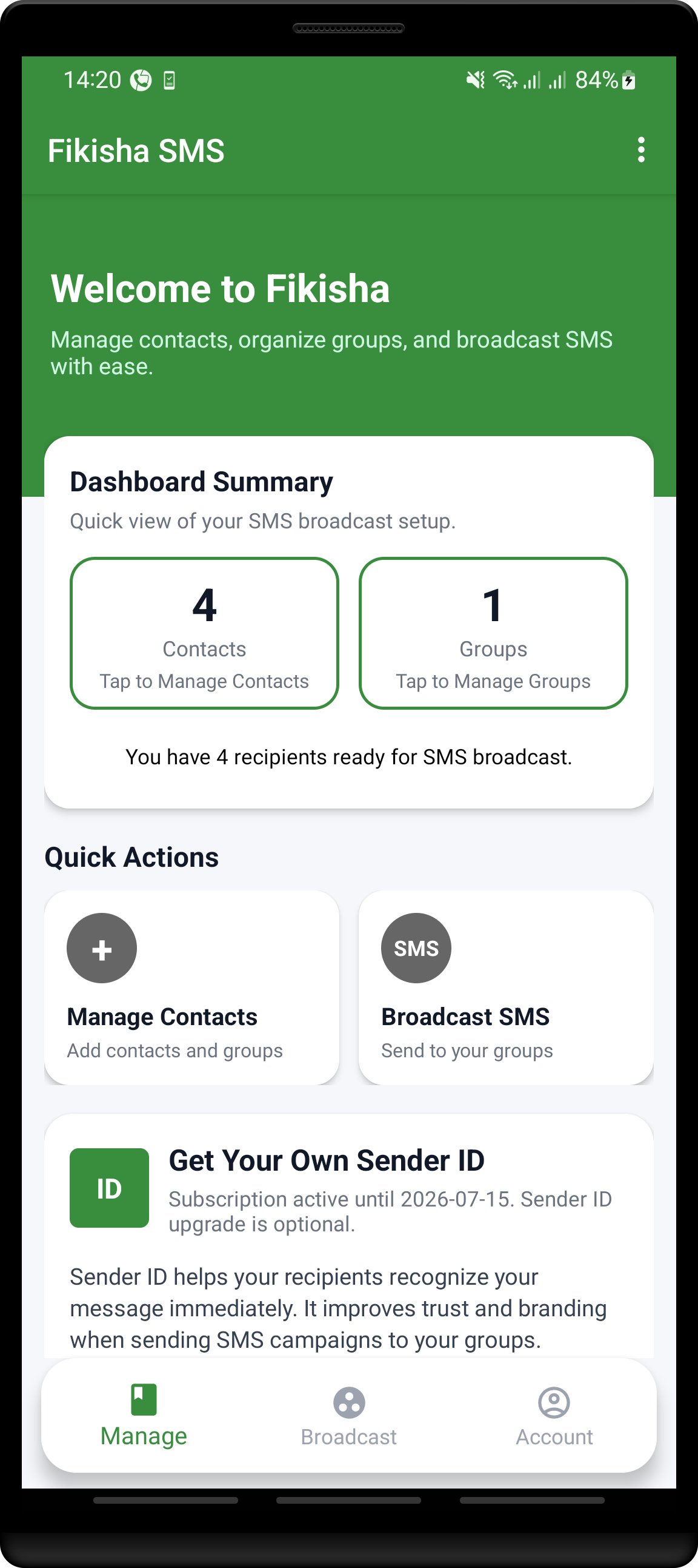 Fikisha SMS App bulk SMS app in Tanzania